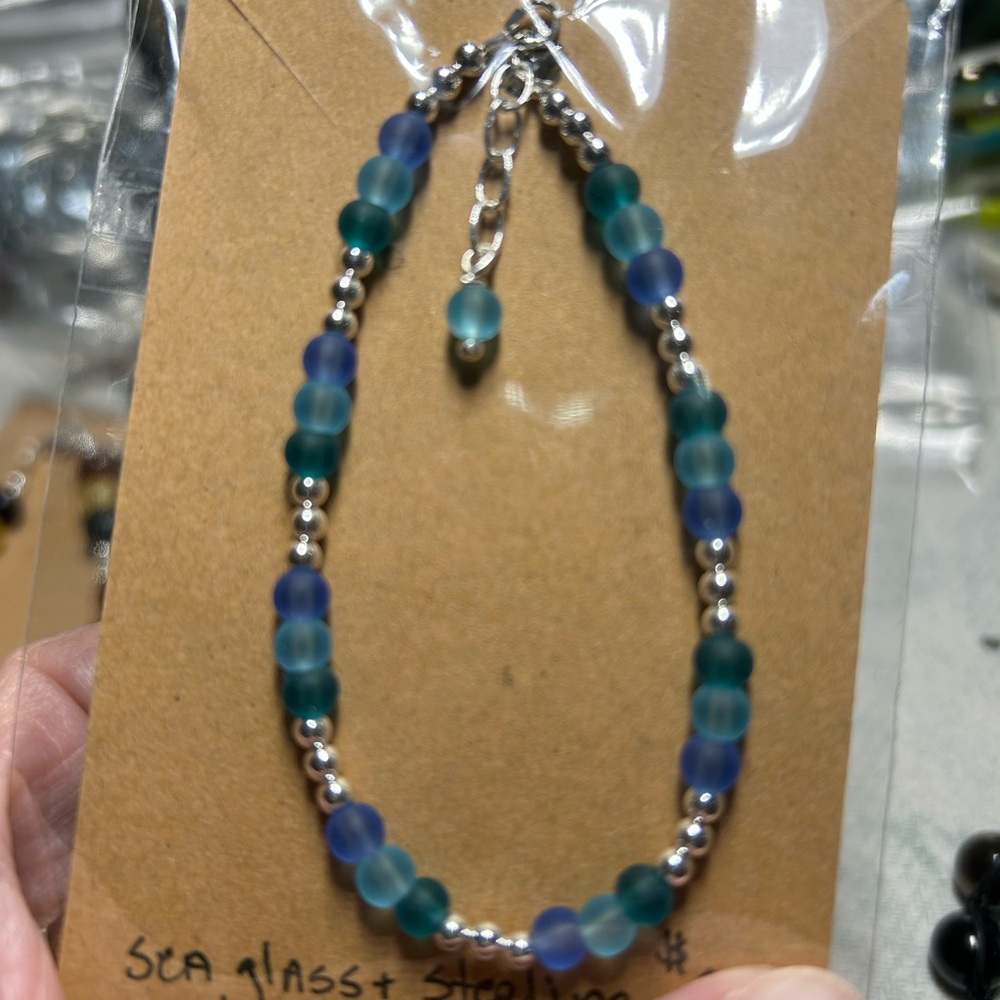 Tumble sea glass bracelet